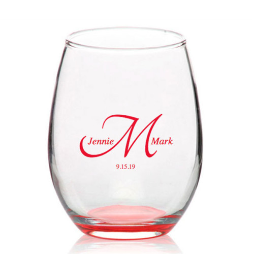 Colored Personalized Stemless Wine Glass