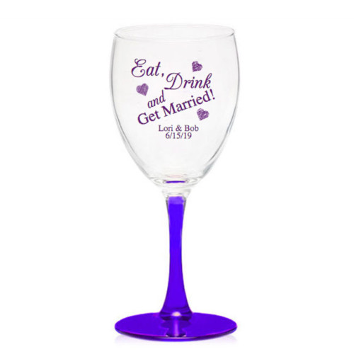Colored Personalized Wine Glass 10.5oz